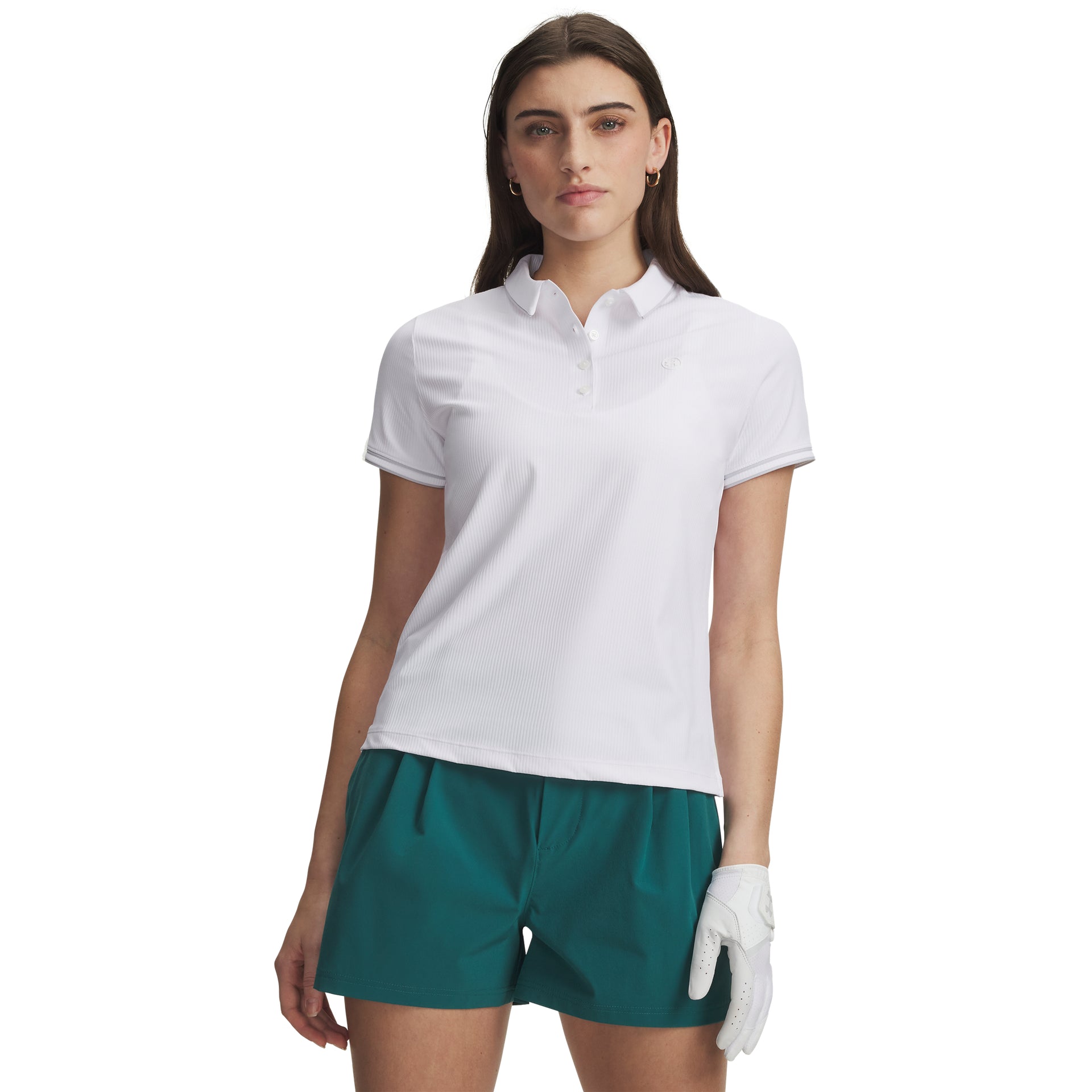 Under Armour Drive Chill SS Polo Golfpiké Dam - White | Golfrummet