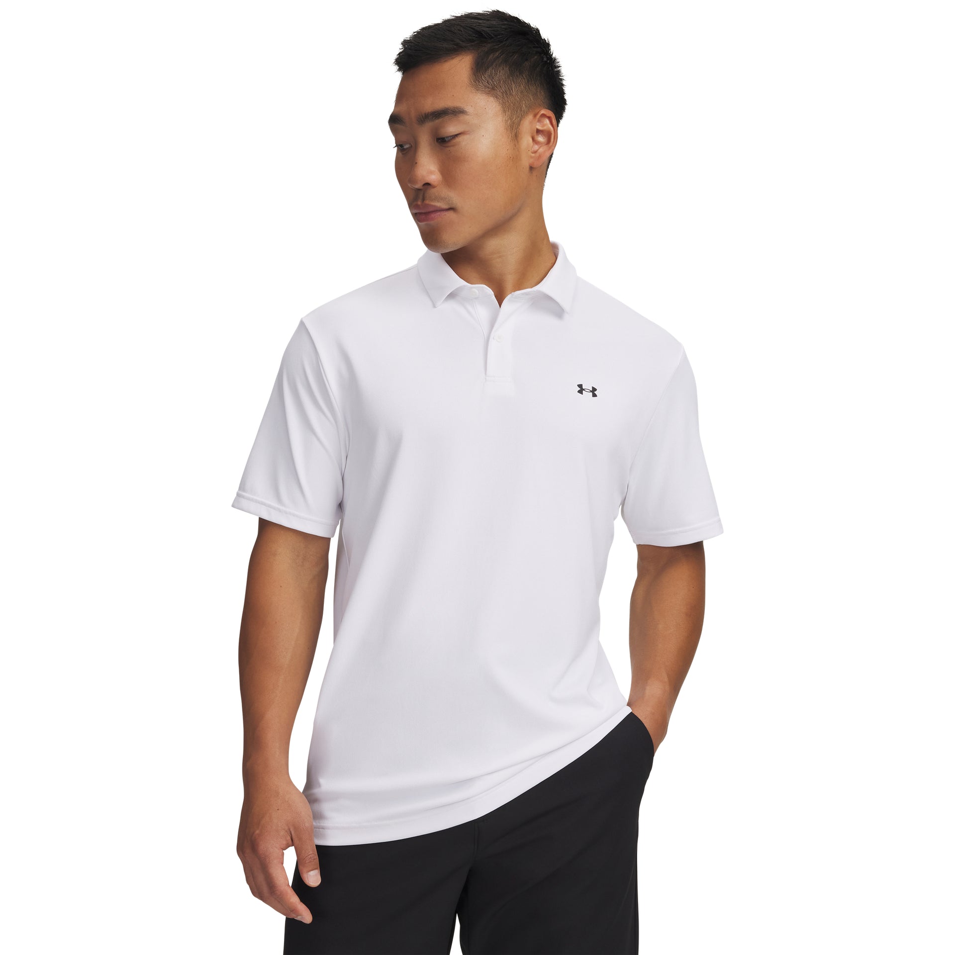 Under Armour T2G Pique Polo Golfpiké Herr - White | Golfrummet