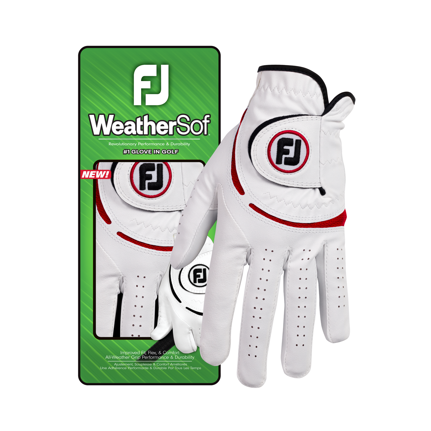 Footjoy WeatherSof - Hvid/Rød