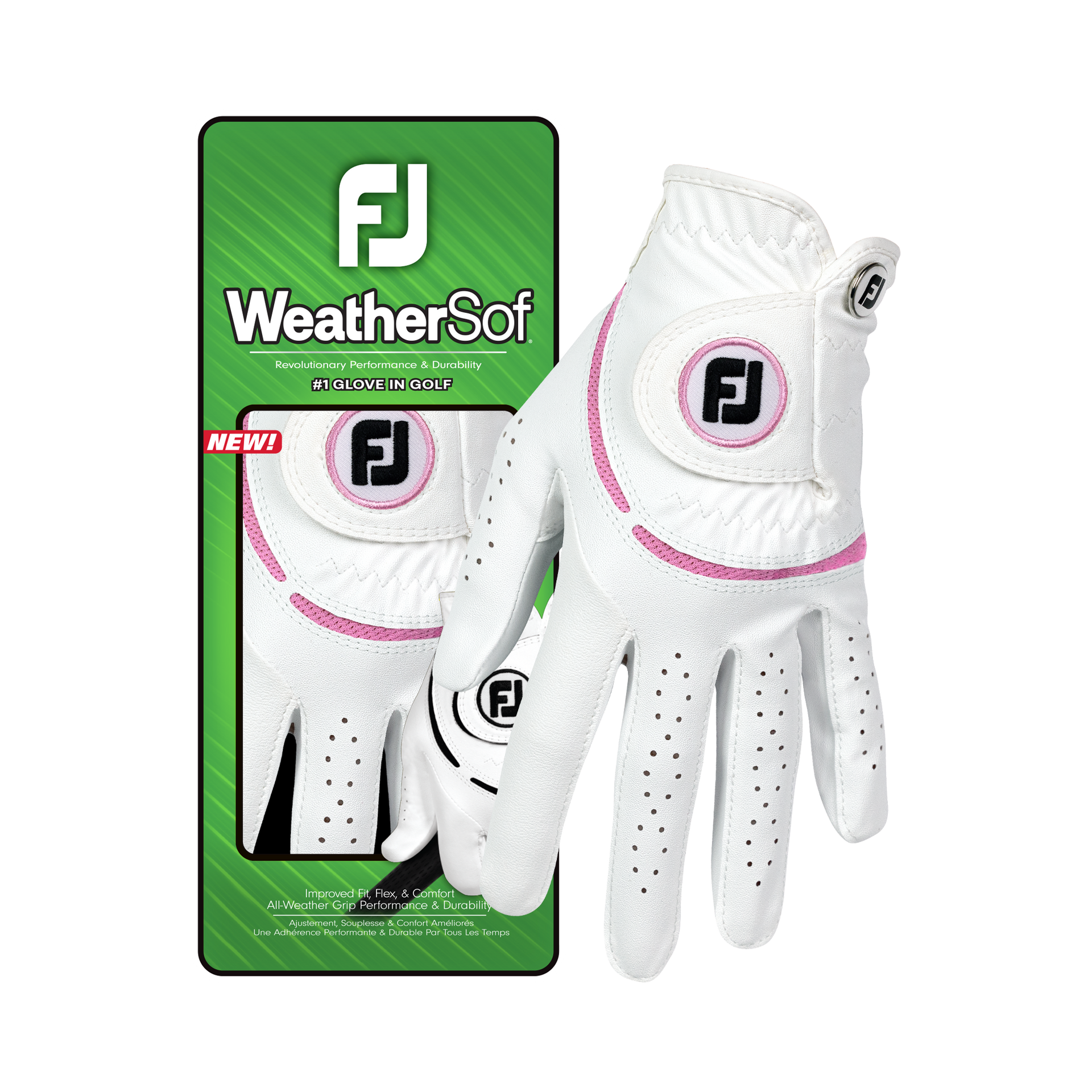 Footjoy WeatherSof - White/Pink Dame