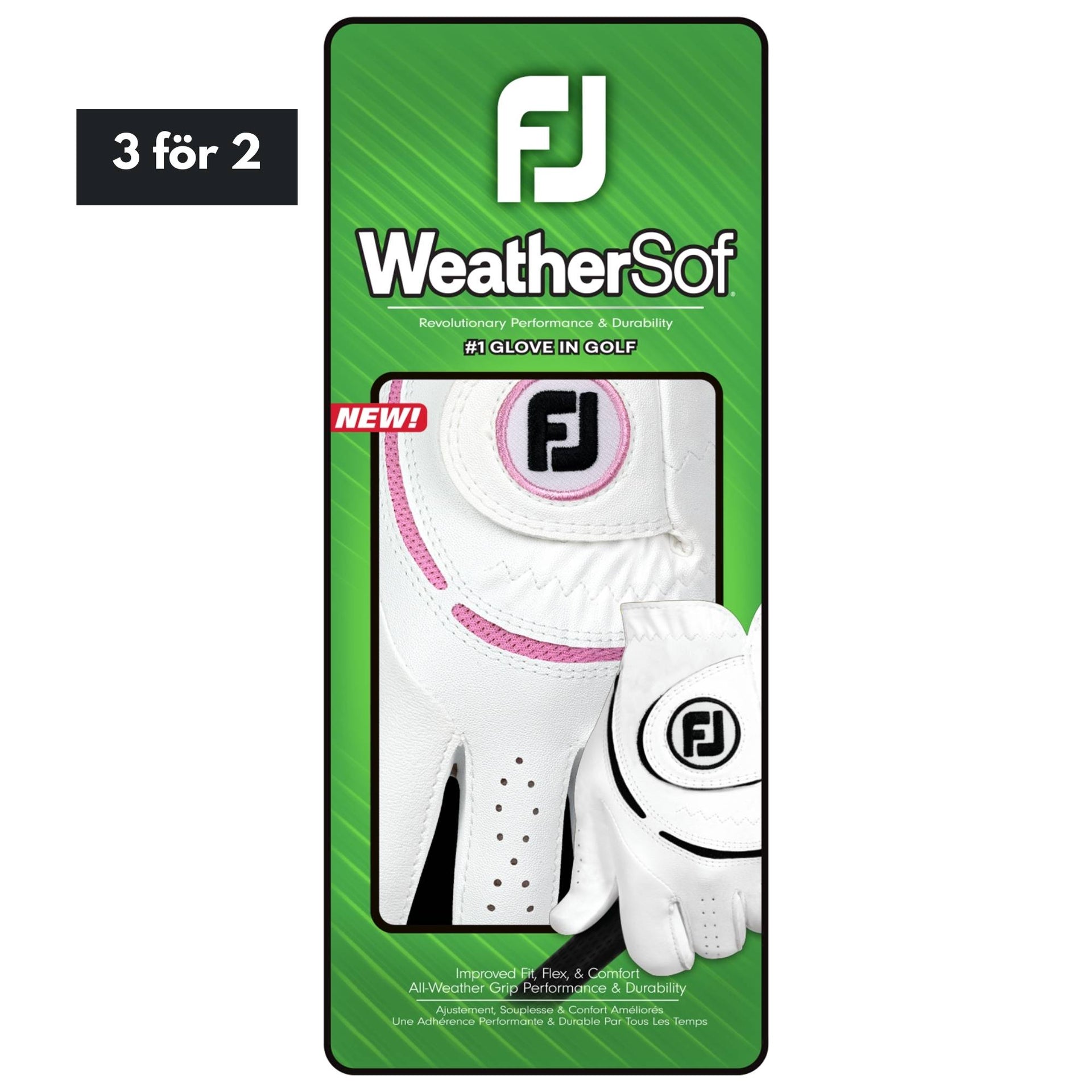 Footjoy WeatherSof - White/Pink Dam
