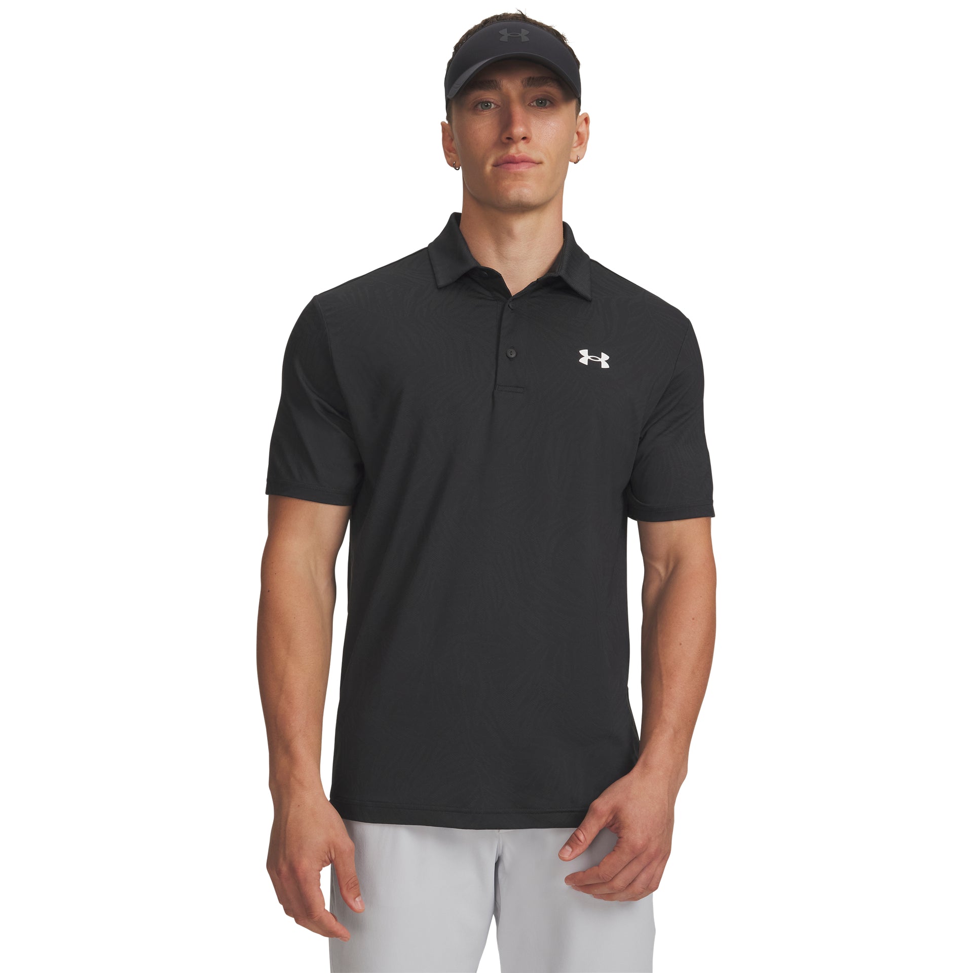 Under Armour Playoff Jacquard Polo Golfpiké Herr - Black | Golfrummet